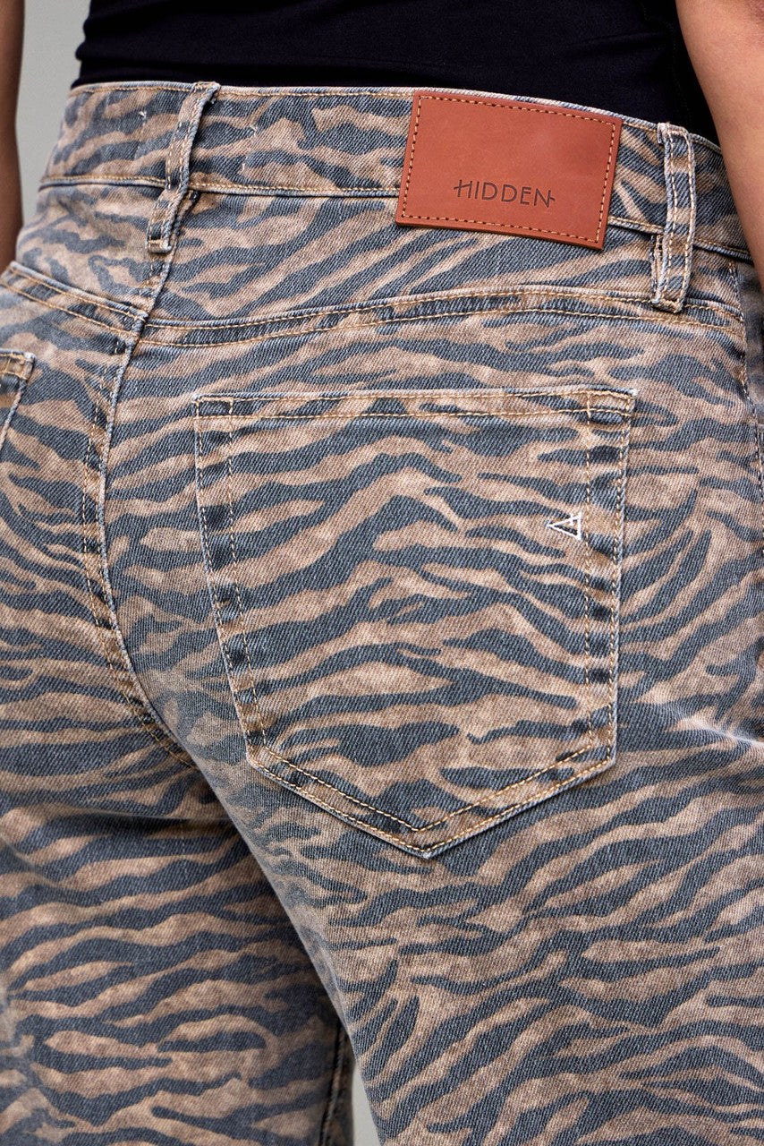 Hidden Jeans Women's Tiger Print High Rise Dad Jean