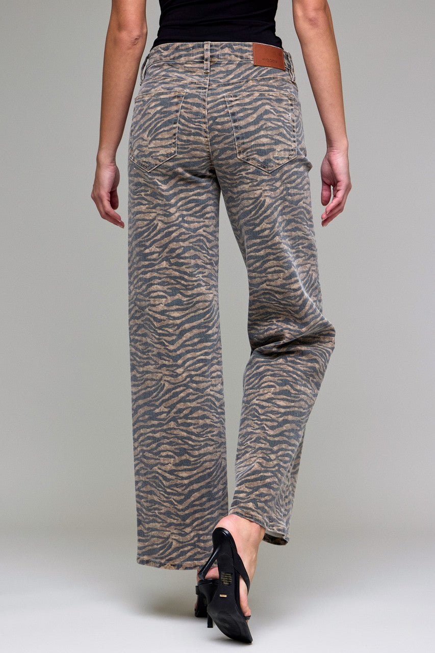 Hidden Jeans Women's Tiger Print High Rise Dad Jean