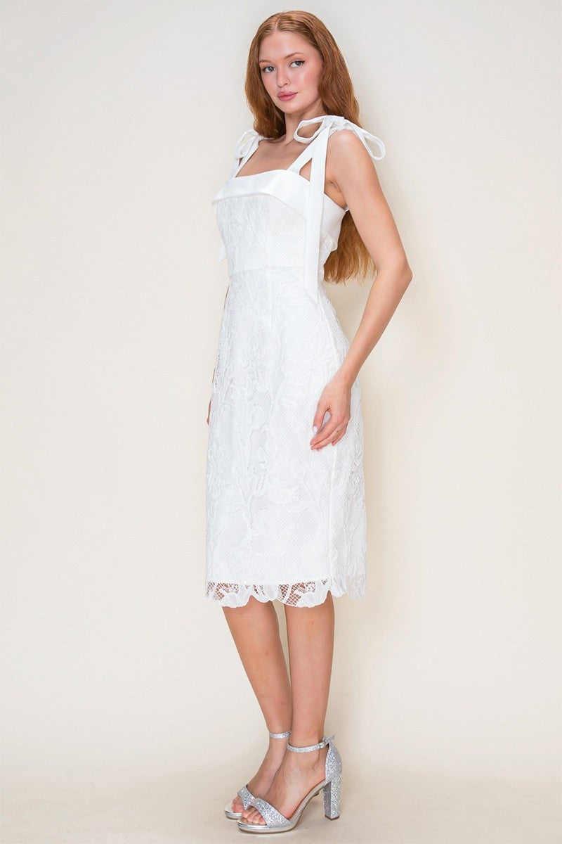 B. Right Apparel Women's Off-White Midi Dress