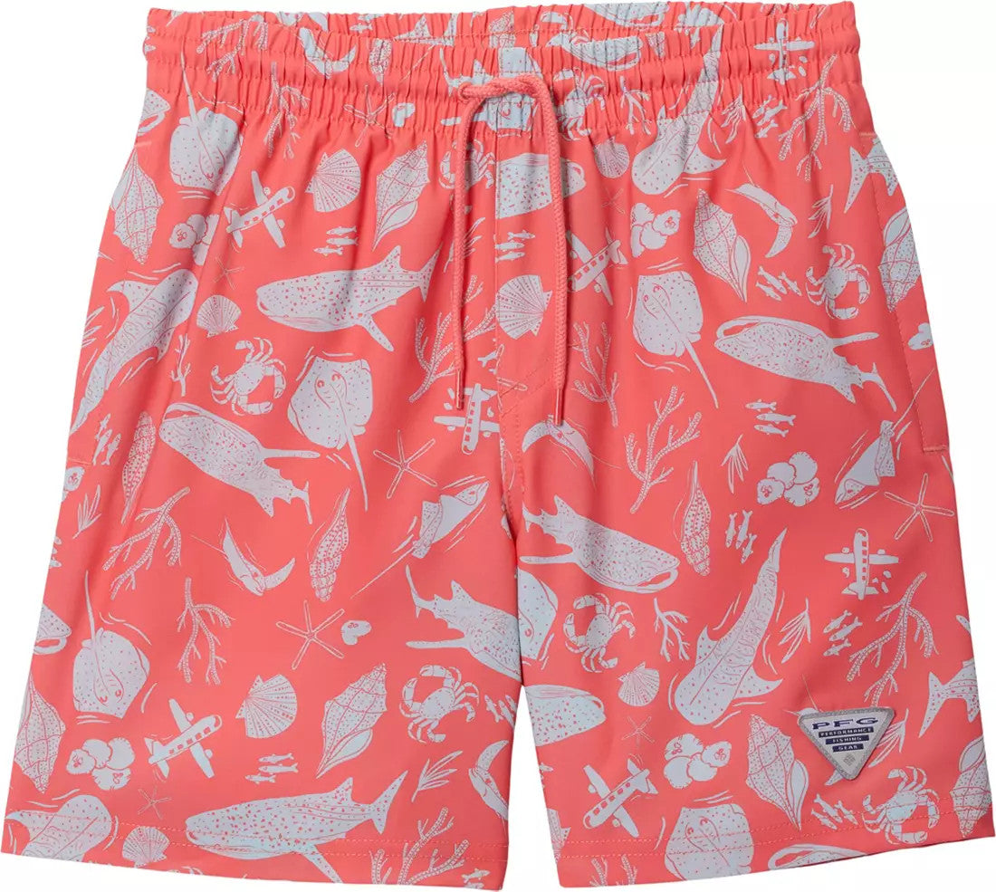 Columbia Boys' PFG Rambler Printed Water Shorts - Melonade Undersea
