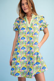 GiGiO Printed Notch Neck Dress