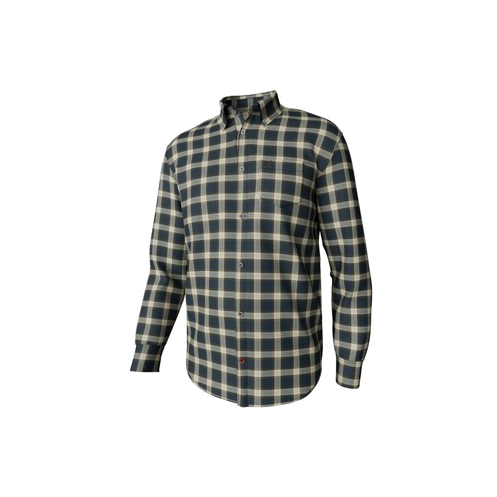 Southern Point Men's Hadley Brushed Long Sleeve Button Down - Winston Plaid Midnight Navy