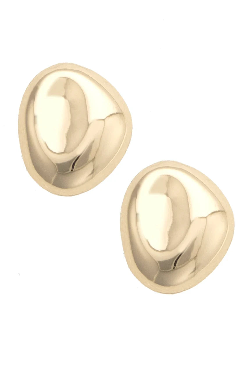 Canvas Jamy Mini Molten Stud Earrings - Shiny Gold