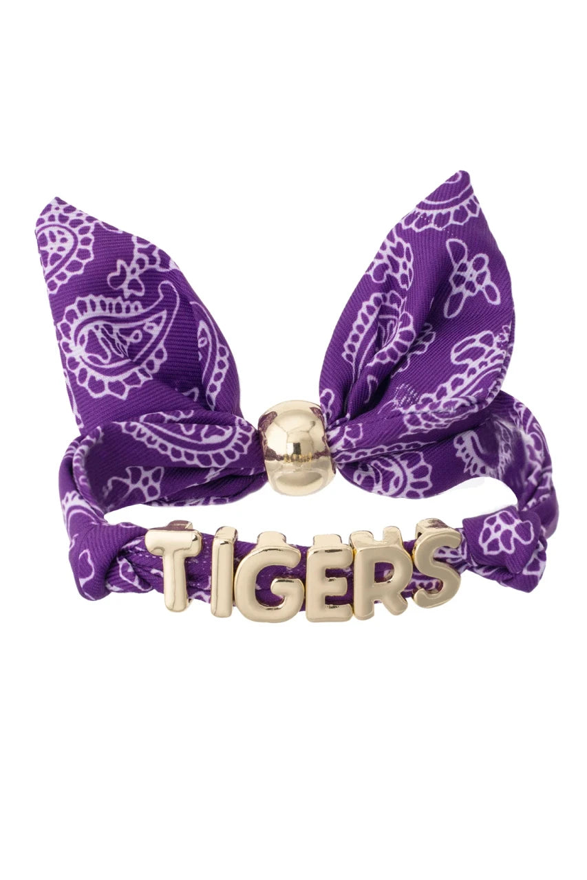 Canvas Clemson Tigers Bandana Slider Bracelet
