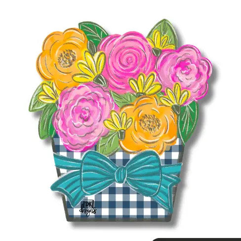 DK Designs Gingham Flower Jar Mini