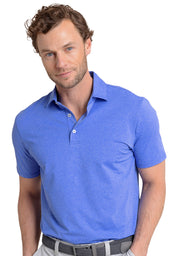 Southern Tide Men's brrreeze Heather Performance Polo - Heather Dazzling Blue