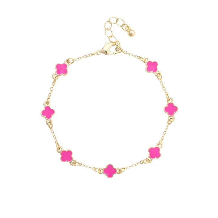 Canvas Margaret Dainty Clover Bracelet - Pink