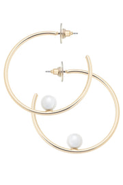 Canvas Gold Jackie Pearl Hoop Earrings