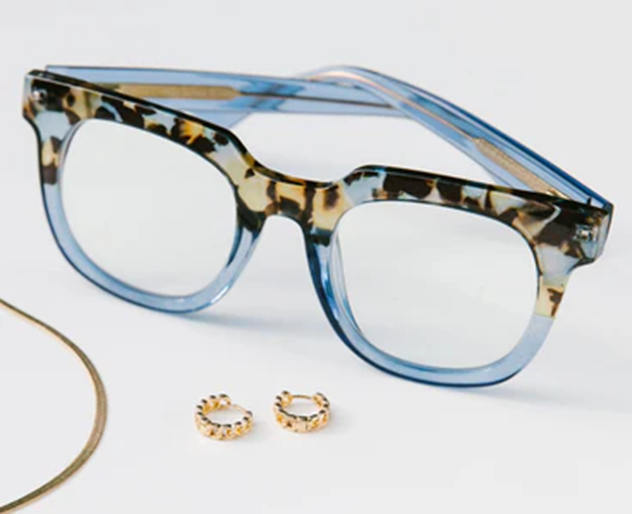 Peepers Showbiz Blue‑Light Reading Glasses – Blue Quartz/Blue