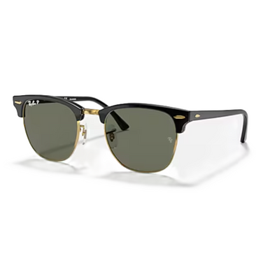 Ray-Ban Clubmaster Polarized Sunglasses – Black Frame with Green G-15 Lenses