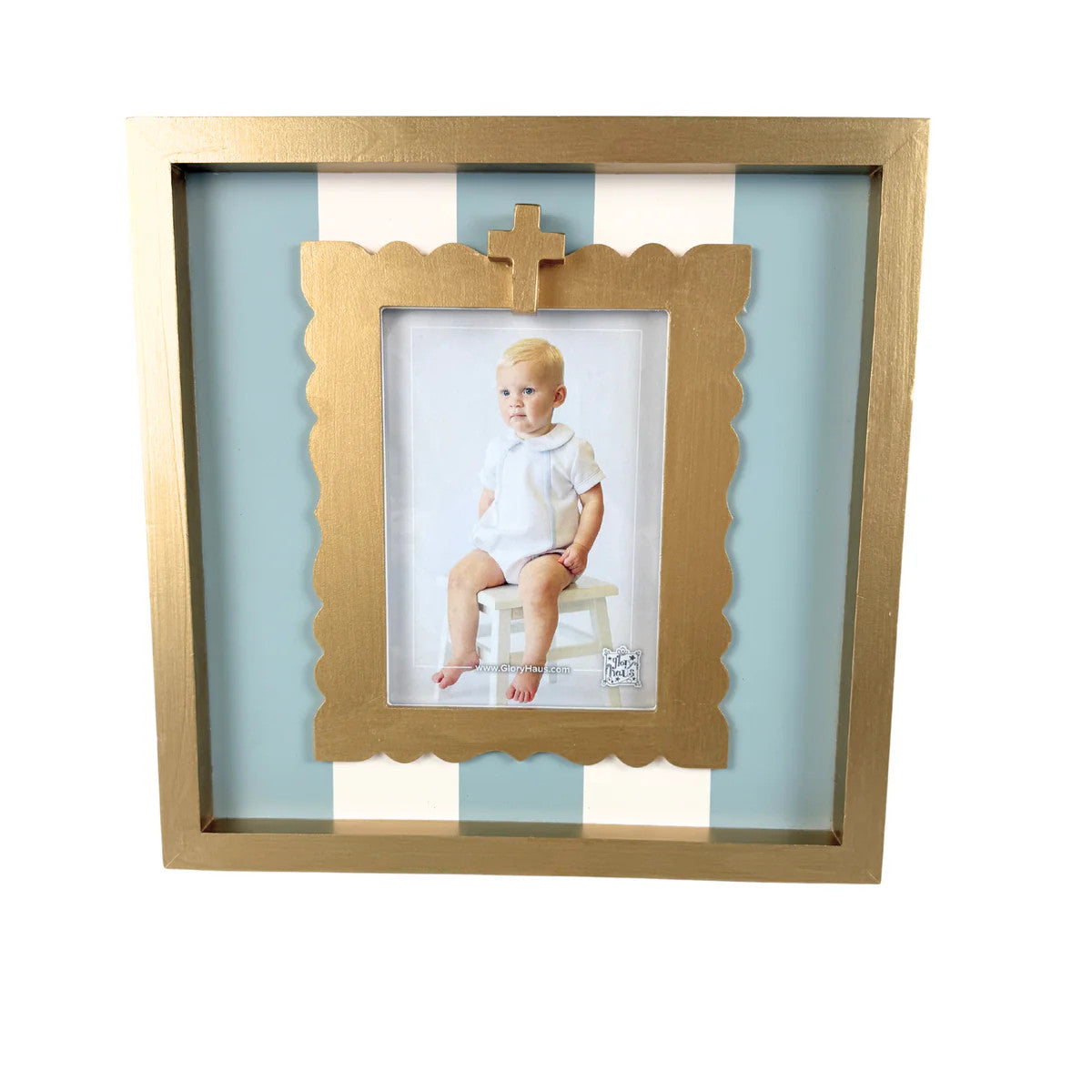 Glory Haus Gold Cross Striped Frame