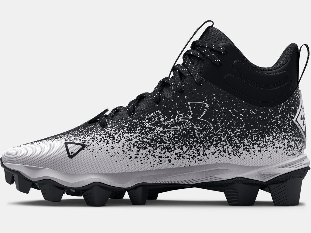 Under Armour Men's Spotlight Franchise RM 2.0 Football Cleats- Black/White/Black