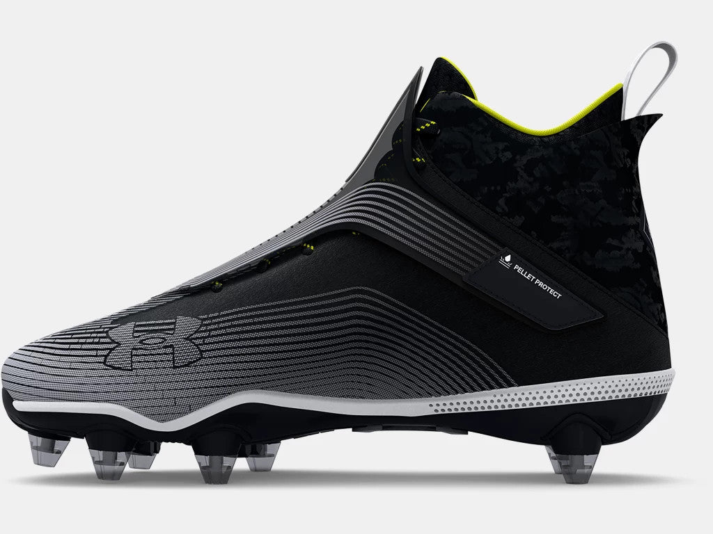 Under Armour Men's Highlight Hammer D Cleats- Black/Black/White