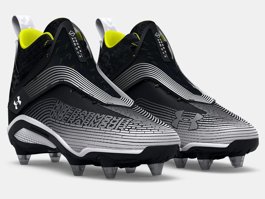 Under Armour Men's Highlight Hammer D Cleats- Black/Black/White