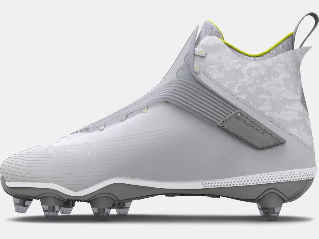 Under Armour Men's Highlight Hammer D Cleats- White/Metallic Sliver/White