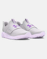 Under Armour Girls' Pre-School UA Flash Running Shoes - Halo Gray / Salt Purple / Lavish