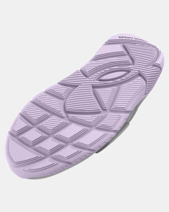 Under Armour Girls' Pre-School UA Flash Running Shoes-Halo Gray / Salt Purple / Lavish