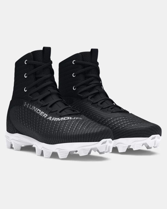 Under Armour Men's UA Highlight 2 RM Football Cleats - Black / White / Metallic Silver