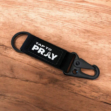 Tap To Pray Black Tactical Carabiner Keychain