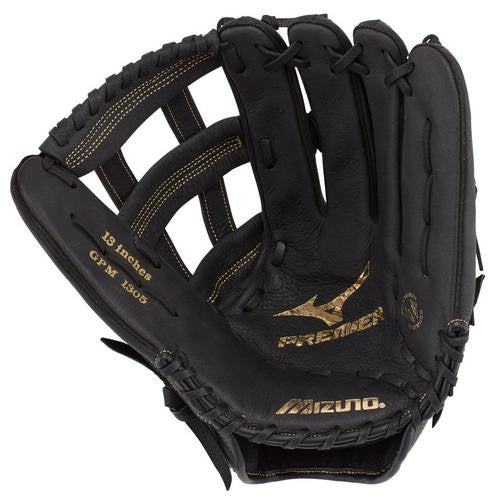 Mizuno Premier Series GPM1305 13" Slowpitch Softball Glove – Black/Gold