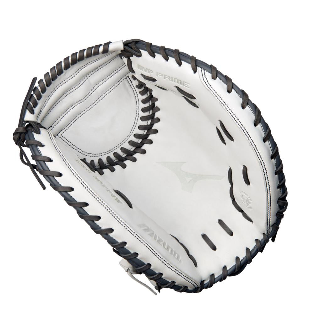 Mizuno MVP Prime GXS50PF4W 34" Fastpitch Softball Catcher's Mitt – White/Grey