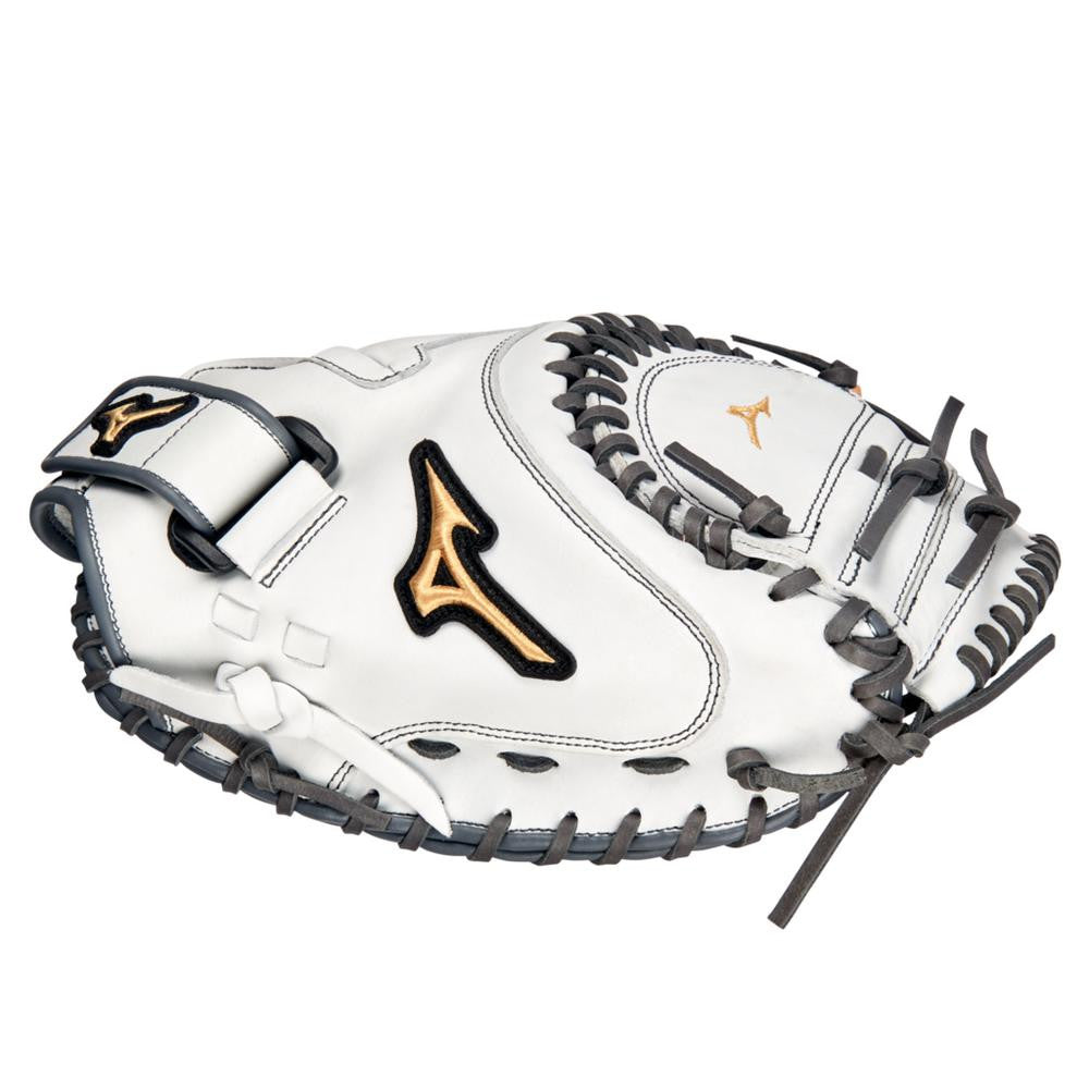 Mizuno MVP Prime GXS50PF4W 34" Fastpitch Softball Catcher's Mitt – White/Grey