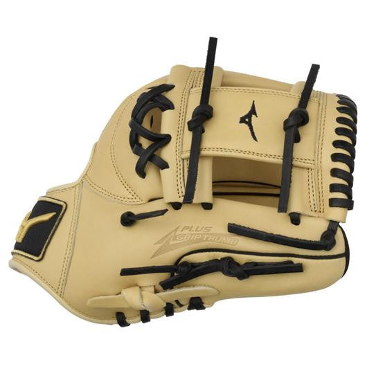 Mizuno GMVP1177P4 MVP Prime BB, Infielder Baseball Glove, 11.75", Center Pocket Design, Deep 3 Web - Camel - Right Hand Throw