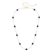 Canvas Margaret Dainty Clover Necklace - Navy