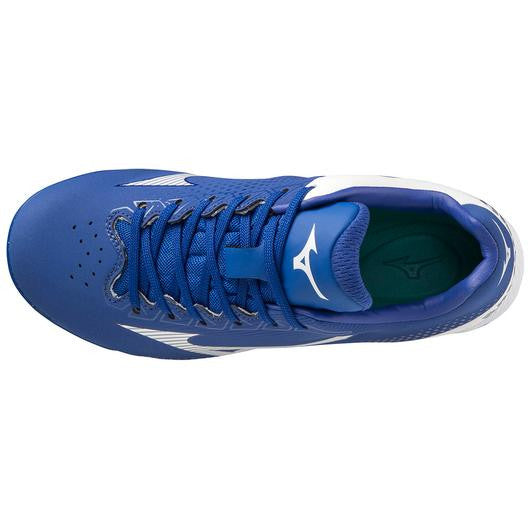 Mizuno Wave Lightrevo TPU Junior Molded Low Baseball Cleat - Royal/White