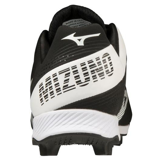 Mizuno Wave Lightrevo TPU Junior Molded Low Baseball Cleat - Black/White