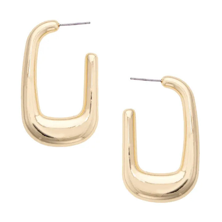 Canvas Halston Mod Hoop Earrings - Shiny Gold