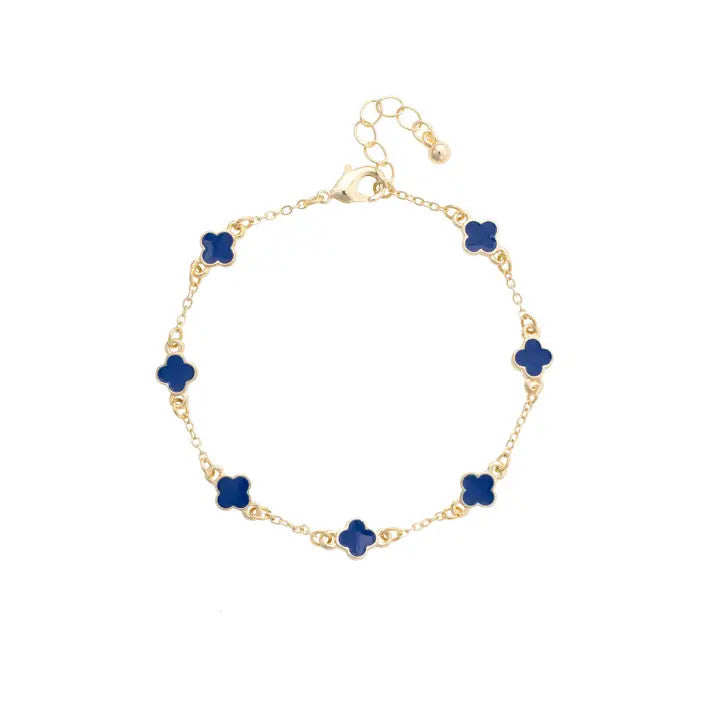 Canvas Margaret Dainty Clover Bracelet - Navy