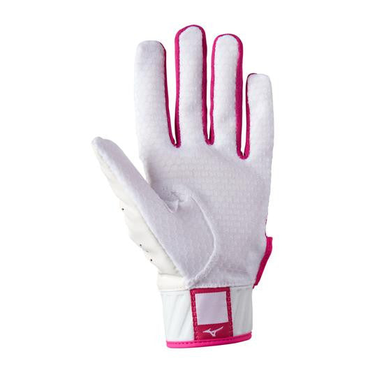 Mizuno MVP Youth Tee Ball Batting Glove - White/Pink