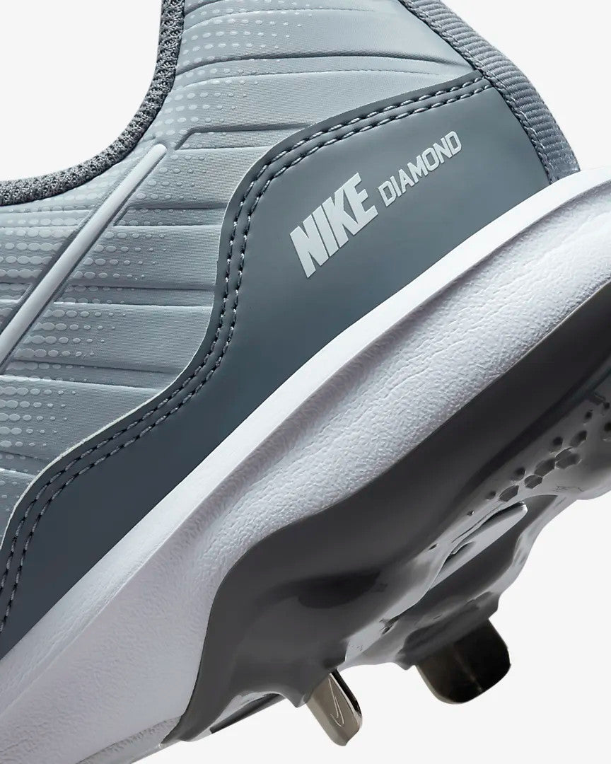 Nike Men's Alpha Huarache Varsity 4 Low Cleats- Wolf Grey