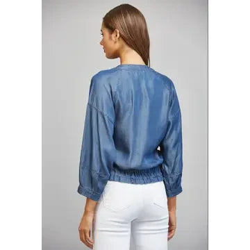 Fate Women's Dark Denim Adjustable Tencel Jacket