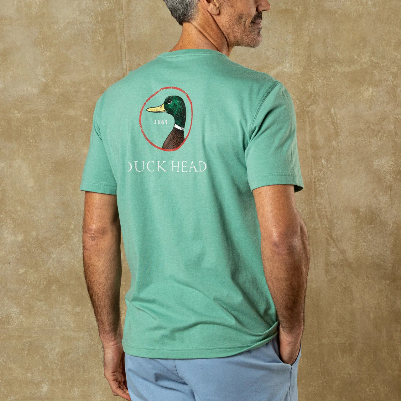 Duck Head Logo Short Sleeve T-Shirt - Aspen Green Heather
