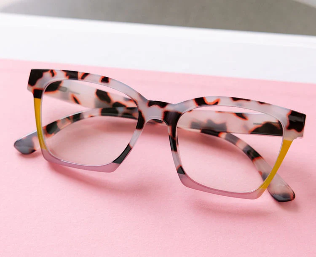Peepers Birdie — Pink Chai Colorblock Blue Light Readers