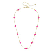 Canvas Margaret Dainty Clover Necklace - Pink
