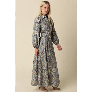 Olivaceous Women's Jasmin Floral Belted Maxi Dress