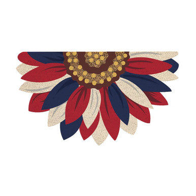 Evergreen Patriotic Sunflower Shaped Coir Mat
