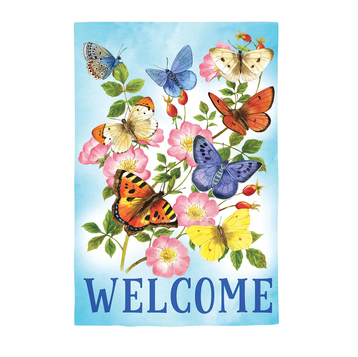 Evergreen Butterfly's Fly Together Burlap Garden Flag