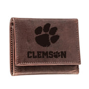 Evergreen Clemson Tri-Fold Wallet - Brown