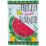 Evergreen Hello Sweet Summer Applique Garden Flag