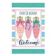 Evergreen Every Bunny Carrot Welcome Applique Garden Flag