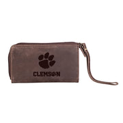Evergreen Clemson Wristlet Wallet - Brown