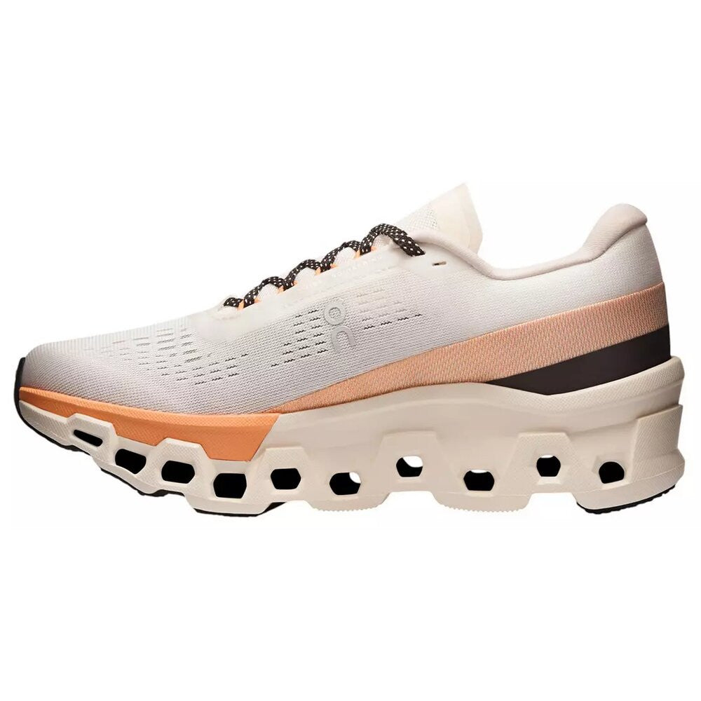 On Women's Cloudmonster 2 - White/Tangerine