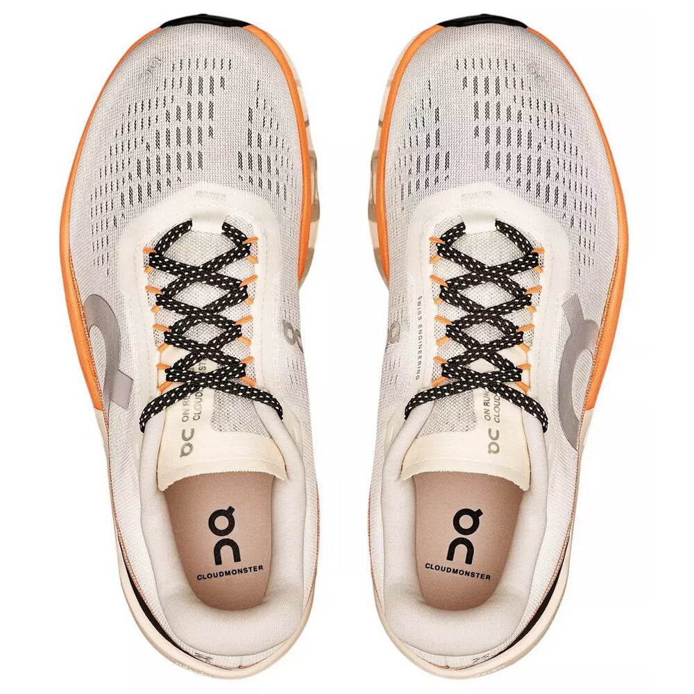 On Women's Cloudmonster 2 - White/Tangerine