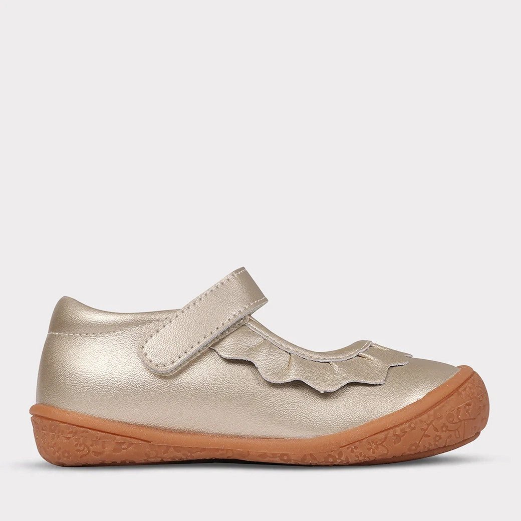 Oomphies Amina Leather Girls Mary Jane Shoe - Gold