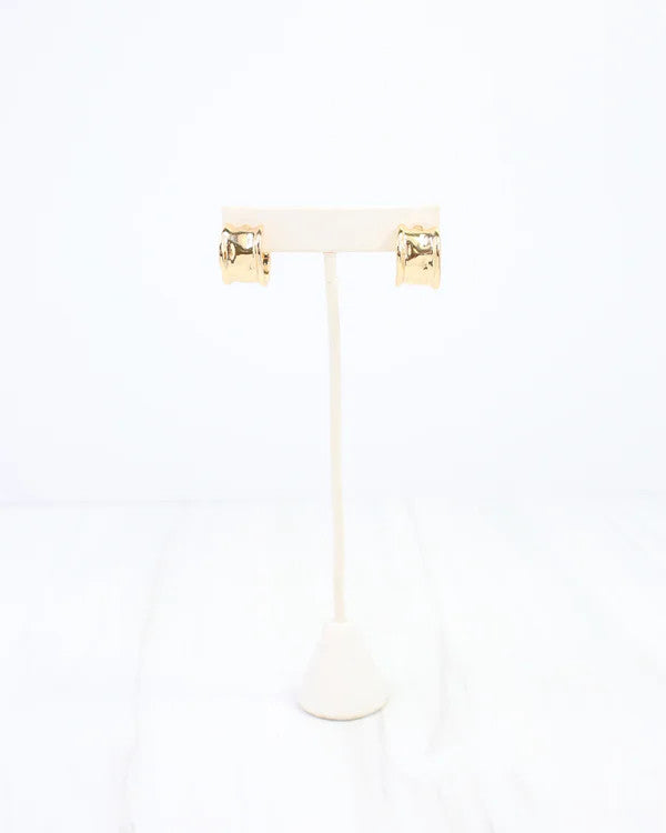 Caroline Hill Port Gibson Hammered Hoop Earring - Gold