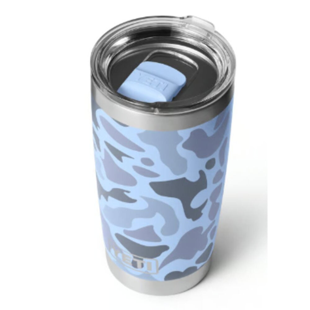 Yeti Blue Camo 20oz Rambler Tumbler with MagSlider Lid